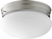 Quorum - 3023-6-65 - One Light Ceiling Mount - 3023 Opal Mushrooms - Satin Nickel w/ Satin Opal