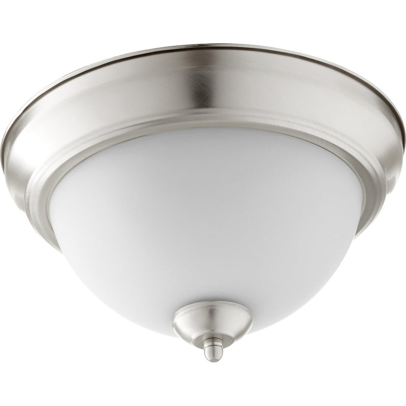 Quorum - 3063-11-65 - Two Light Ceiling Mount - 3063 Ceiling Mounts - Satin Nickel w/ Satin Opal