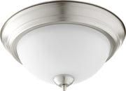 Quorum - 3063-13-65 - Two Light Ceiling Mount - 3063 Ceiling Mounts - Satin Nickel w/ Satin Opal