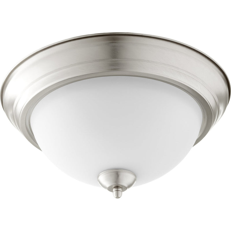 Quorum - 3063-13-65 - Two Light Ceiling Mount - 3063 Ceiling Mounts - Satin Nickel w/ Satin Opal