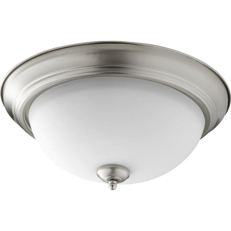 Quorum - 3063-15-65 - Three Light Ceiling Mount - 3063 Ceiling Mounts - Satin Nickel w/ Satin Opal
