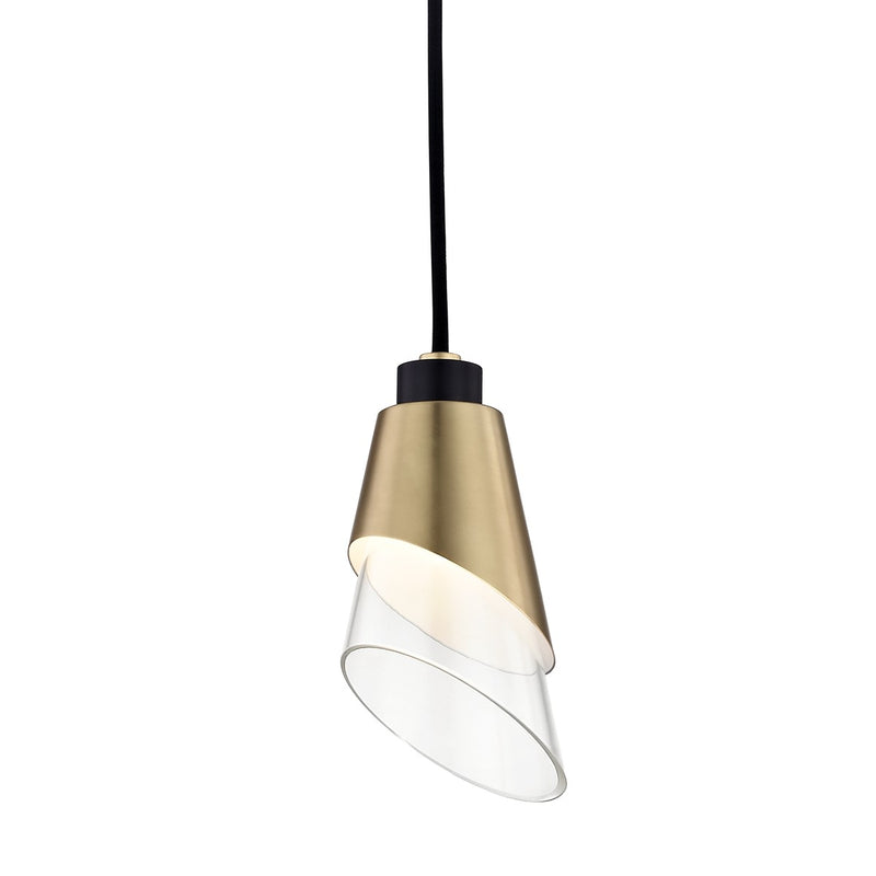 Mitzi - H130701-AGB/BK - LED Pendant - Angie - Aged Brass/Black