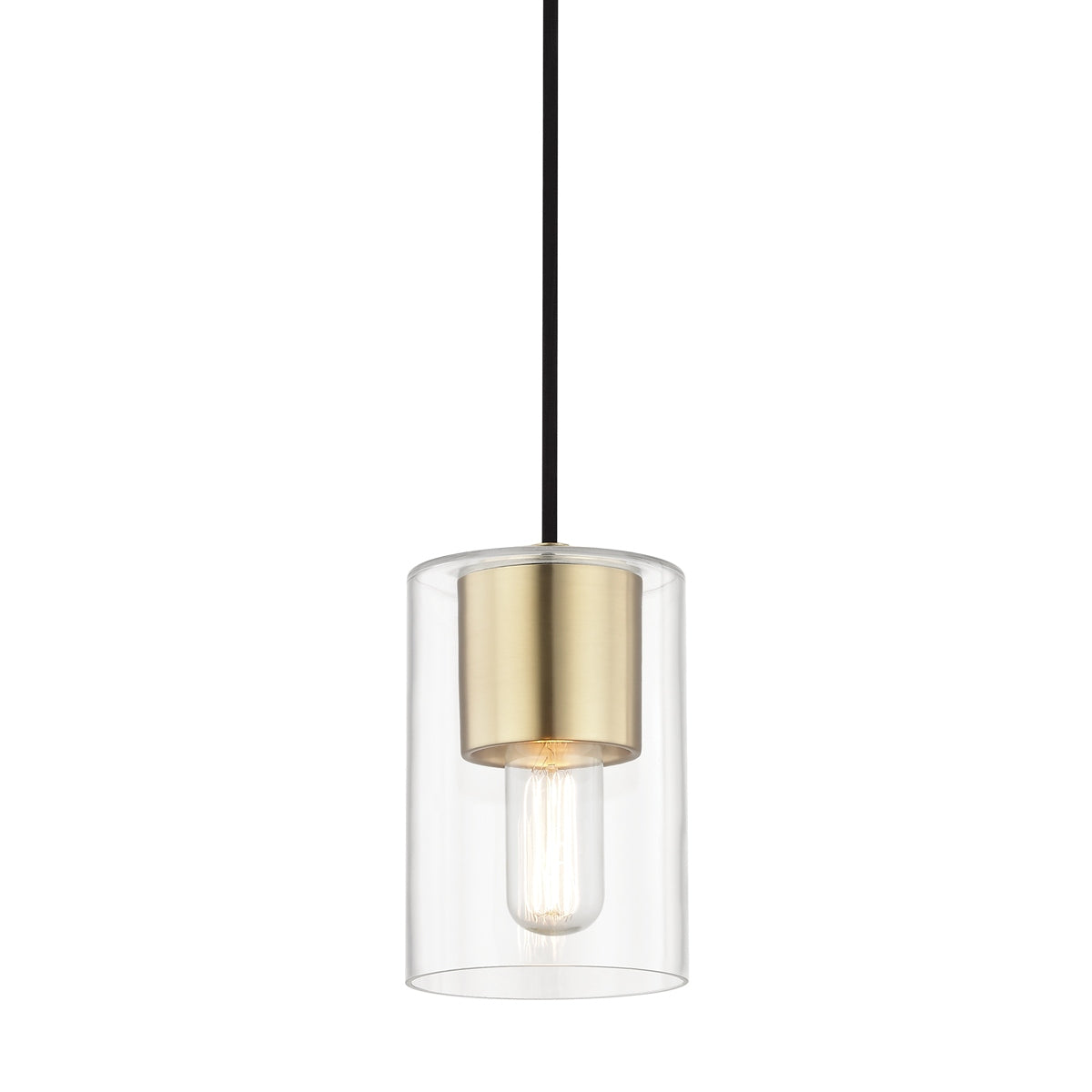 Mitzi - H135701-AGB - One Light Pendant - Lula - Aged Brass