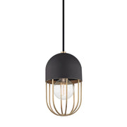 Mitzi - H145701-AGB/BK - One Light Pendant - Haley - Aged Brass/Black