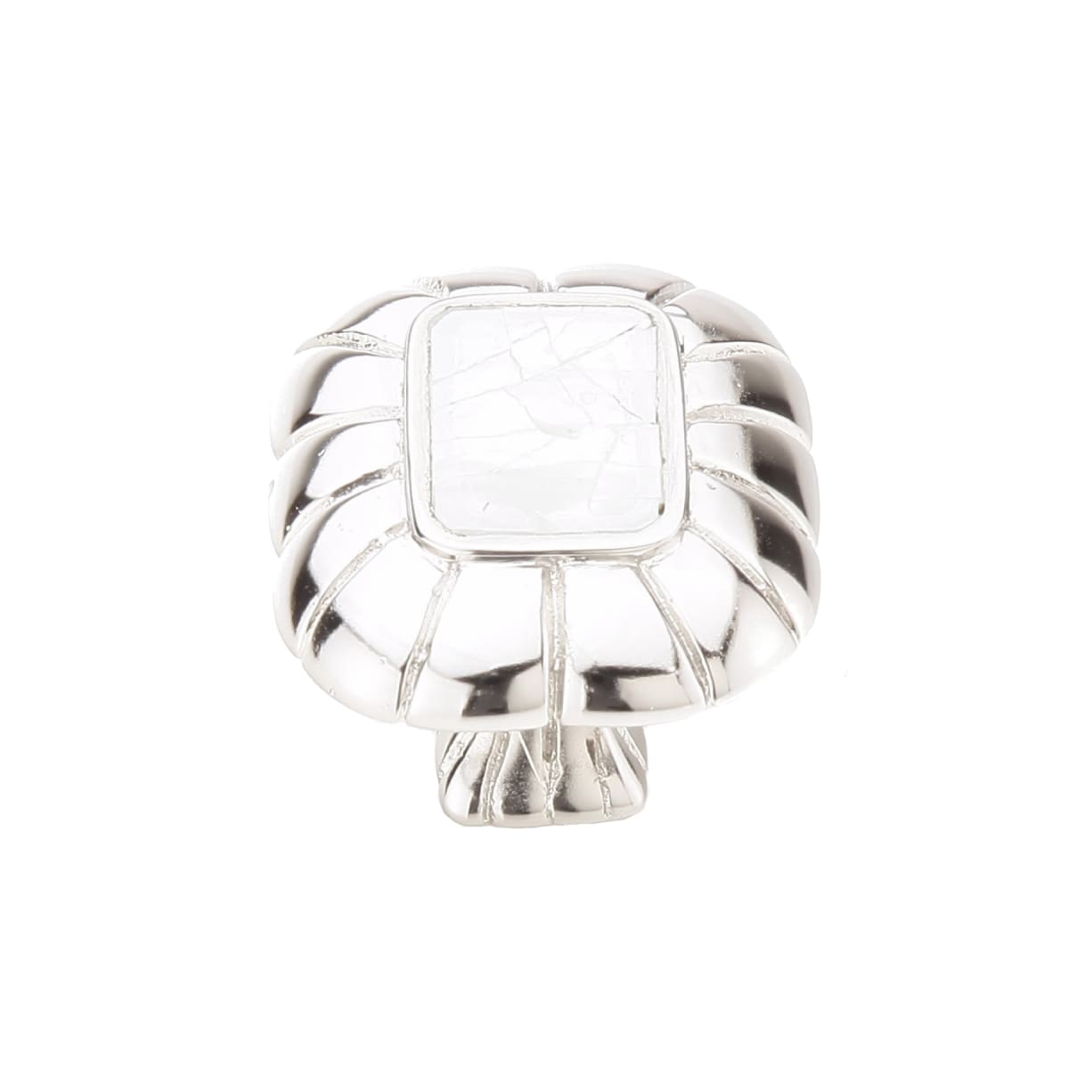 Schaub and Company - 851-MOP-PN - Symphony 1-1/2" Solid Brass Luxury Rectangular Cabinet Knob with Shell Inlay in Pearl / Nickel