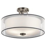 Kichler - 43194AP - Three Light Semi Flush Mount - Tallie - Antique Pewter