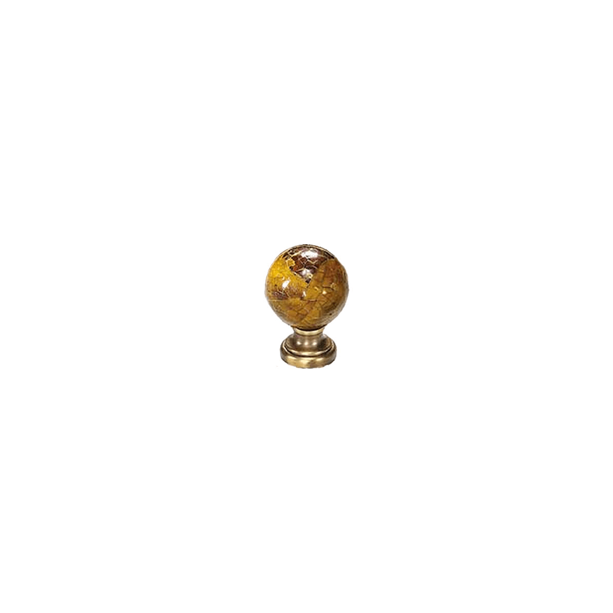 Symphony 1-1/4" Round Designer Luxury Solid Brass Mosaic Ball Cabinet Knob with Shell Inlays