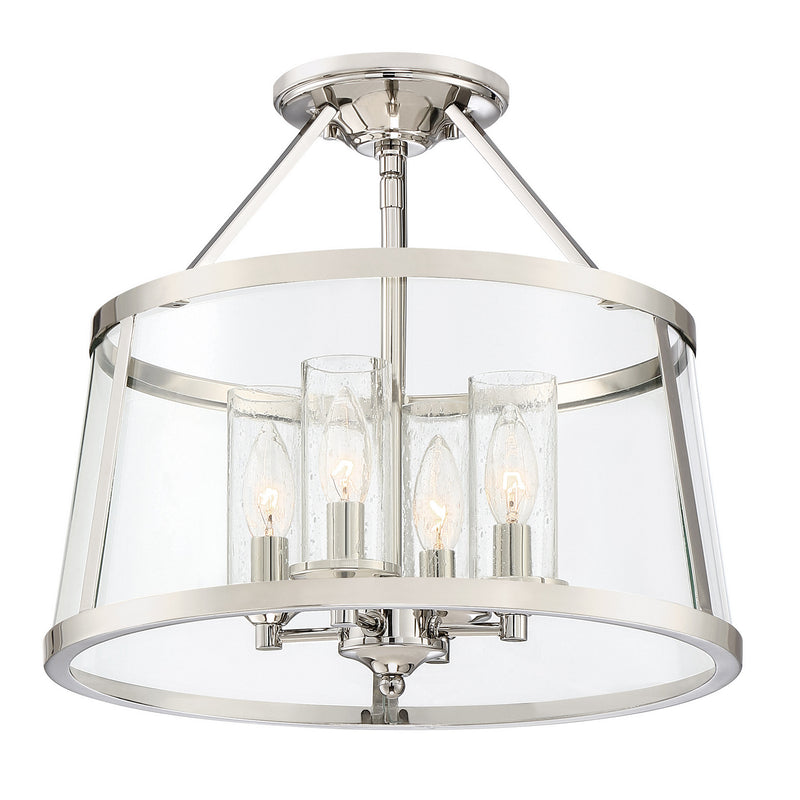 Quoizel - BAW1716PK - Four Light Semi-Flush Mount - Barlow - Polished Nickel