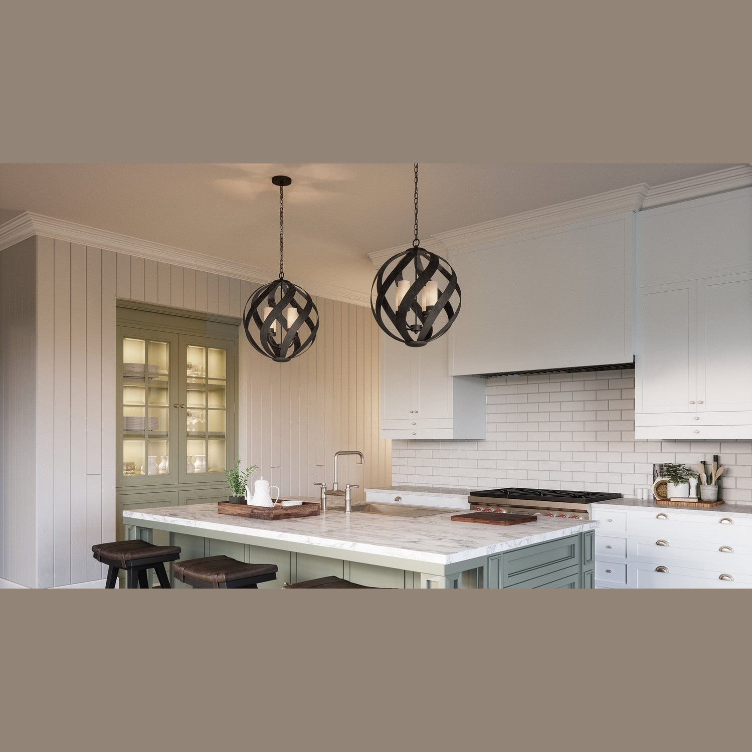 Quoizel - BMS2820OK - Four Light Pendant - Blacksmith - Old Black Finish