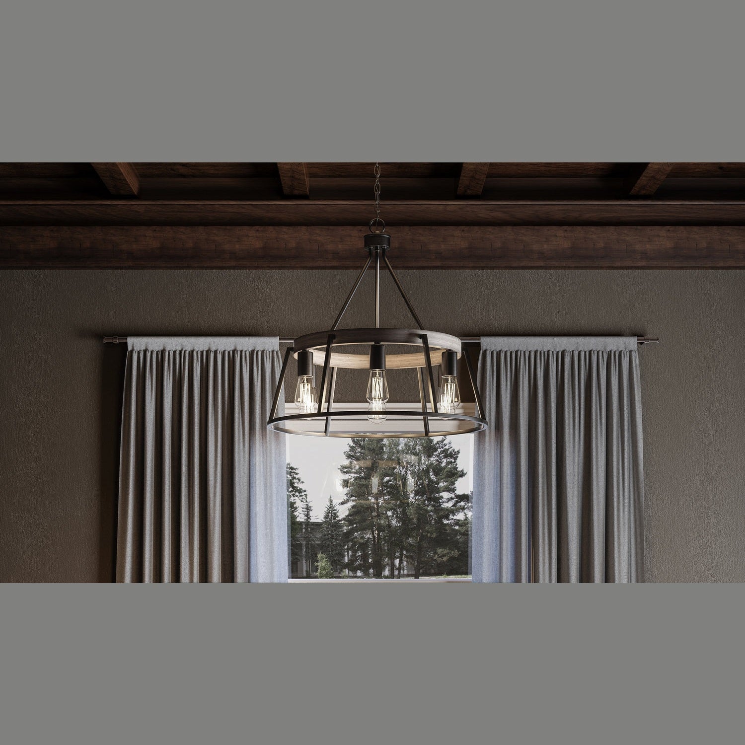Quoizel - BRT5006GK - Six Light Chandelier - Brockton - Grey Ash