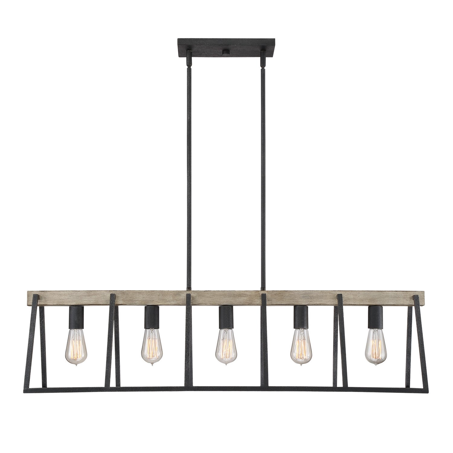 Quoizel - BRT542GK - Five Light Island Chandelier - Brockton - Grey Ash