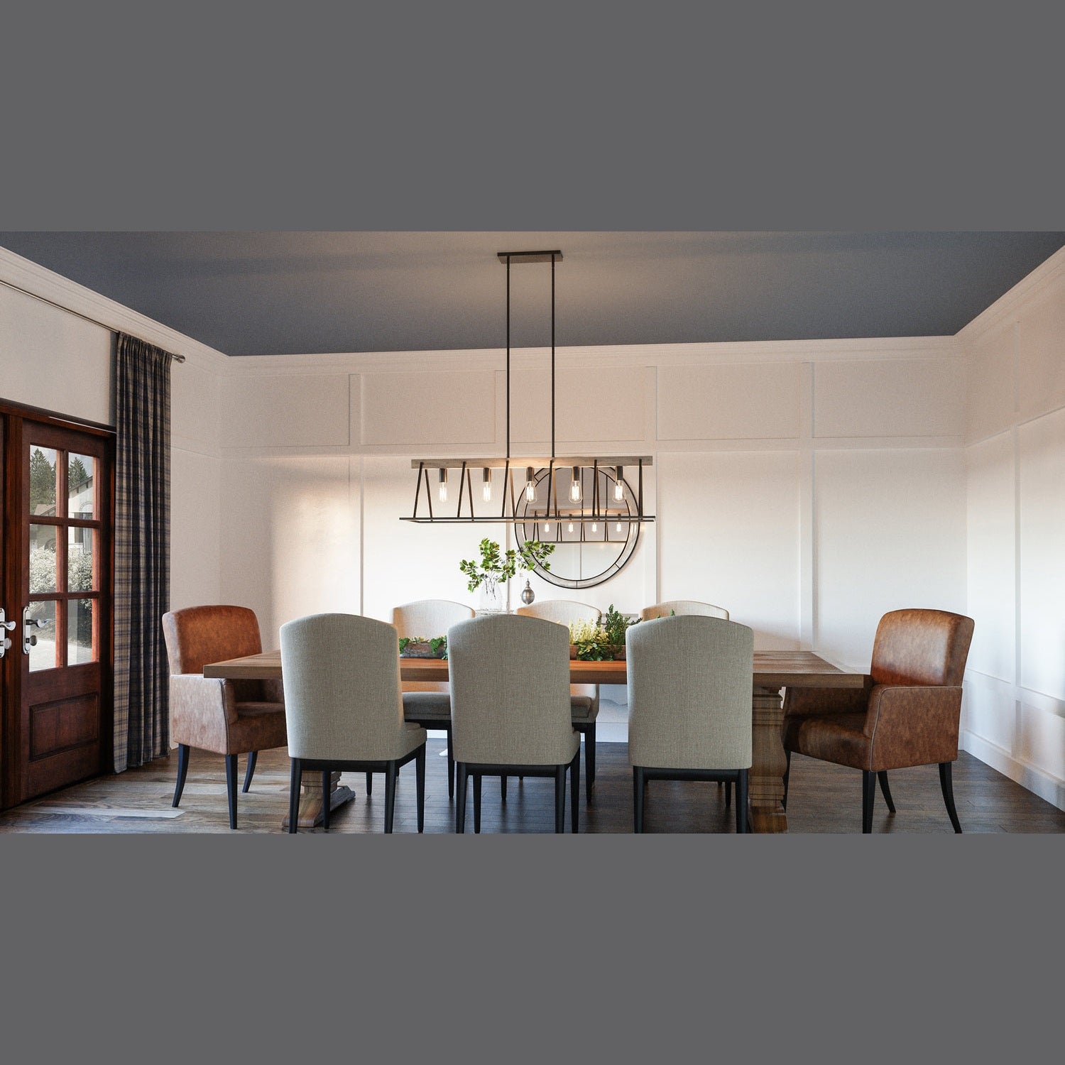 Quoizel - BRT542GK - Five Light Island Chandelier - Brockton - Grey Ash
