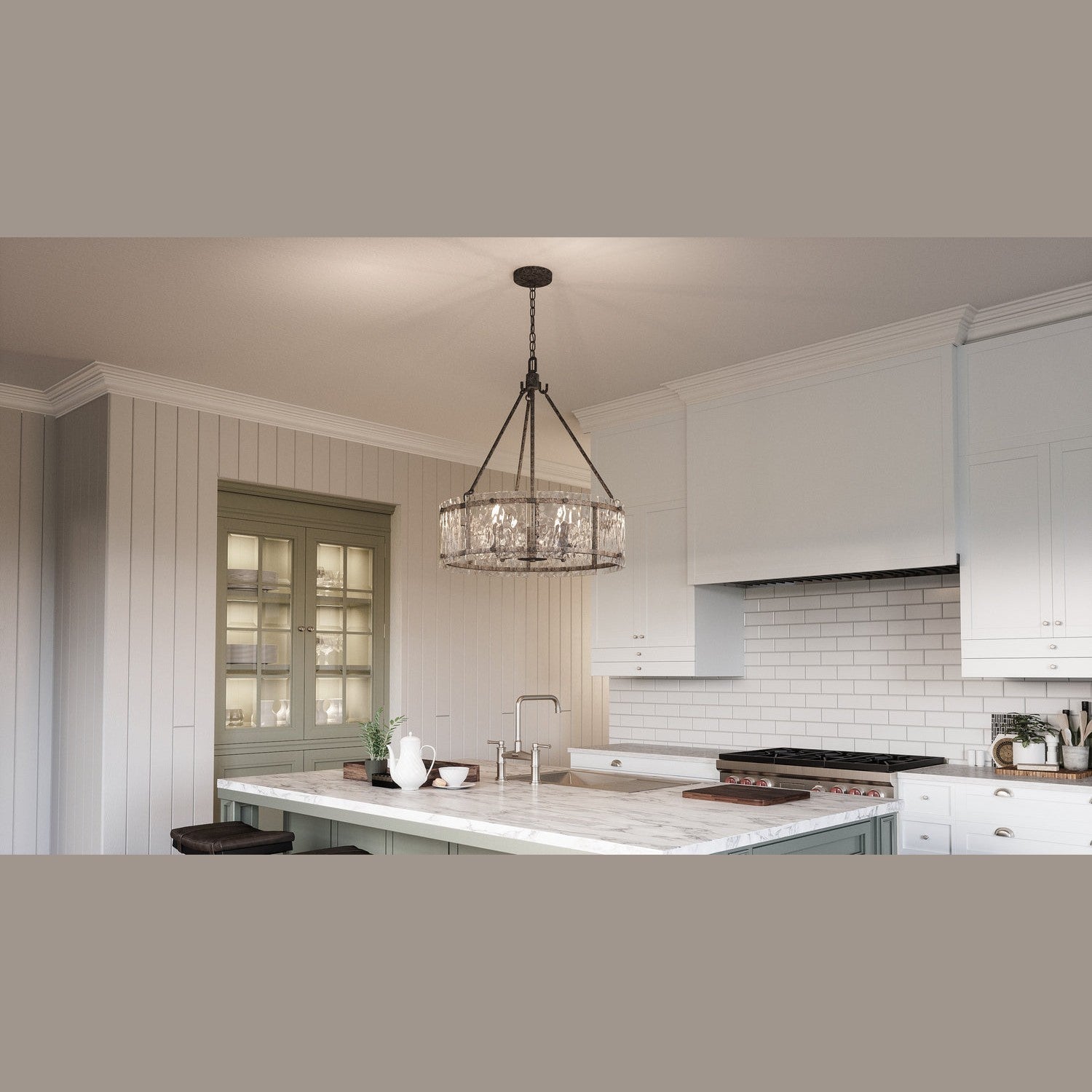 Quoizel - FTS2821MM - Five Light Pendant - Fortress - Mottled Silver