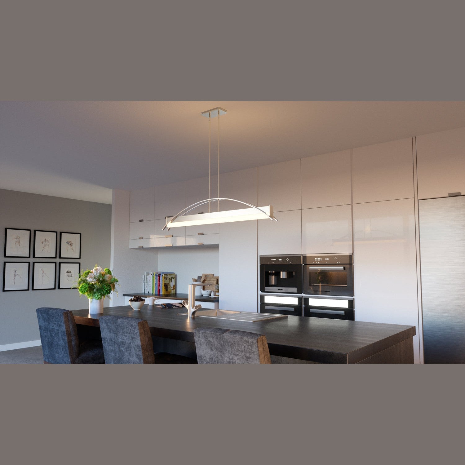 Quoizel - PCSE138BN - LED Island Chandelier - Sabre - Brushed Nickel