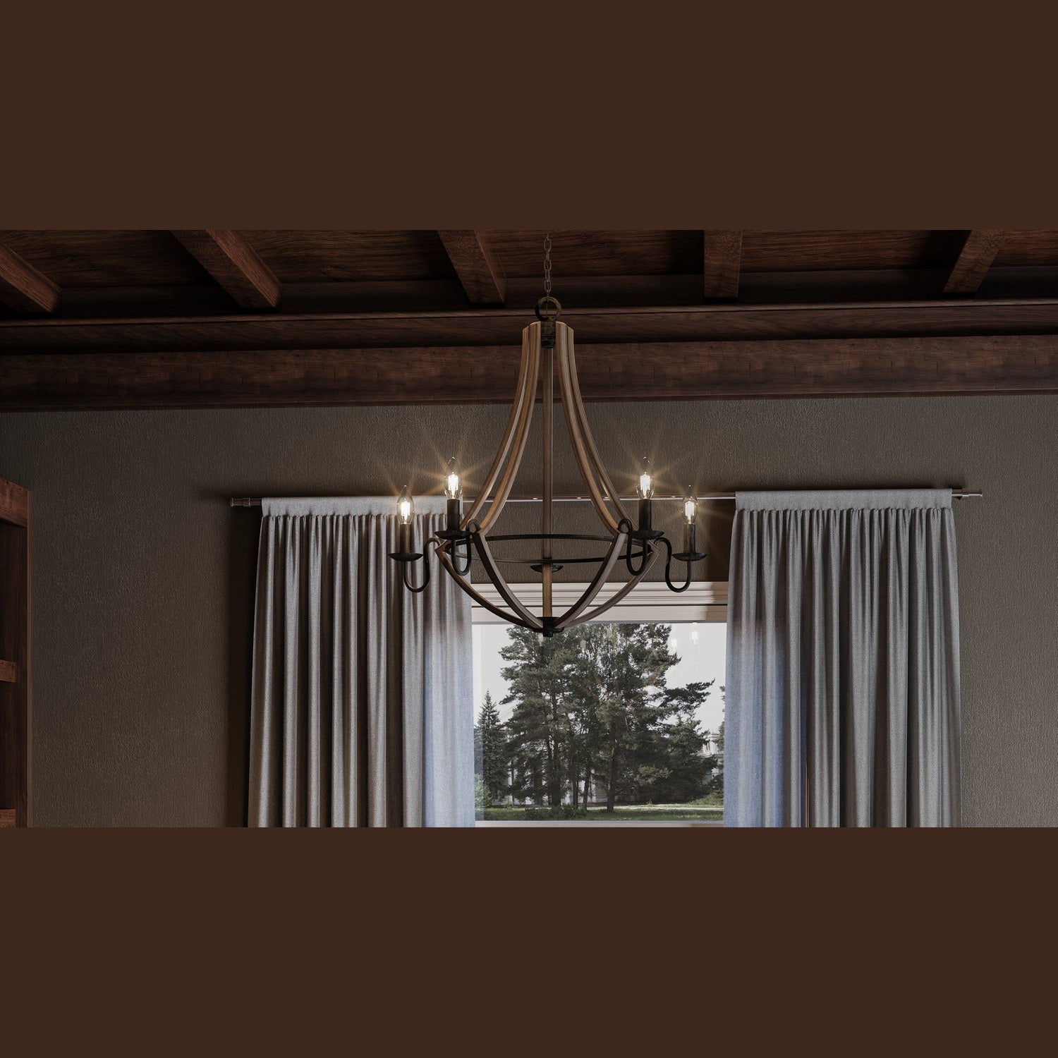 Quoizel - SHR5005RK - Five Light Chandelier - Shire - Rustic Black