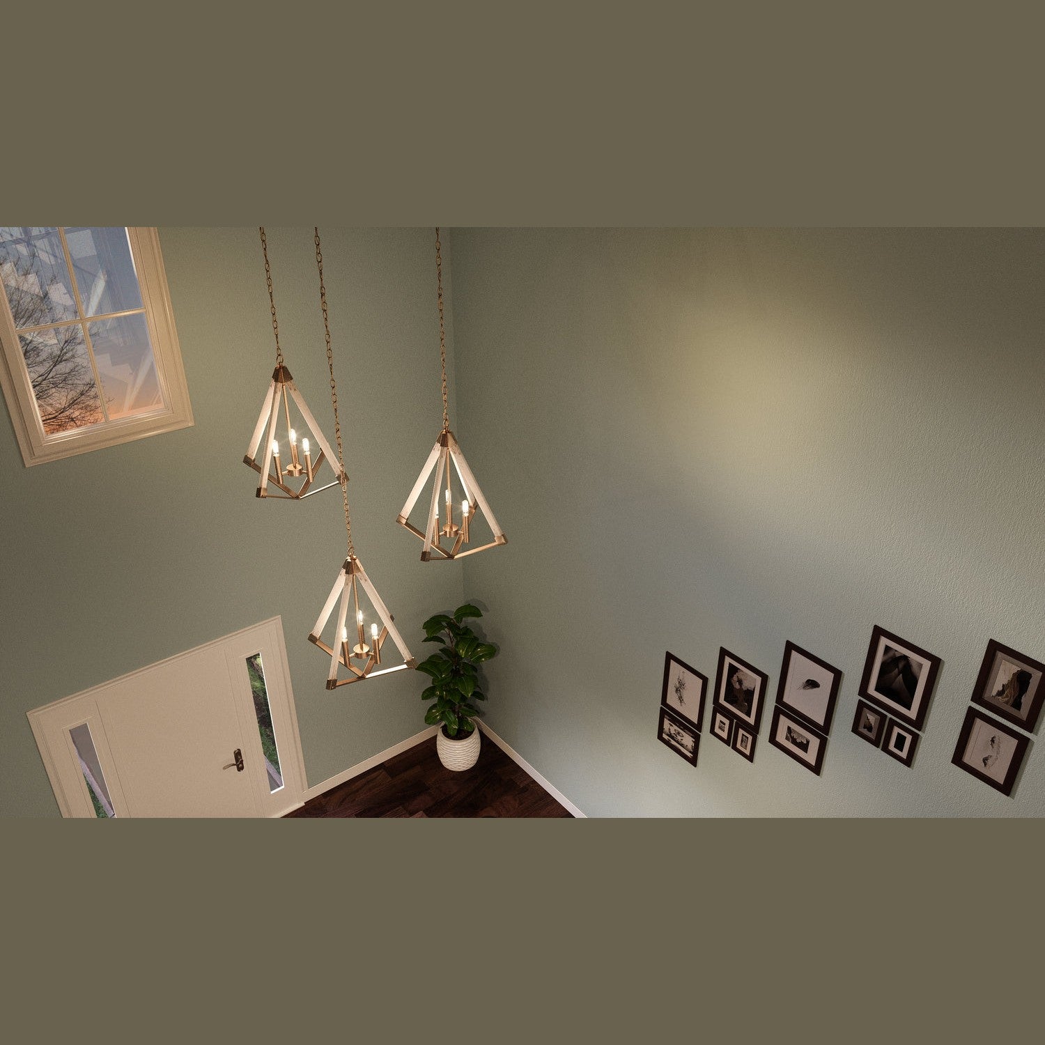 Quoizel - VP5203WS - Three Light Foyer Pendant - Viewpoint - Weathered Brass