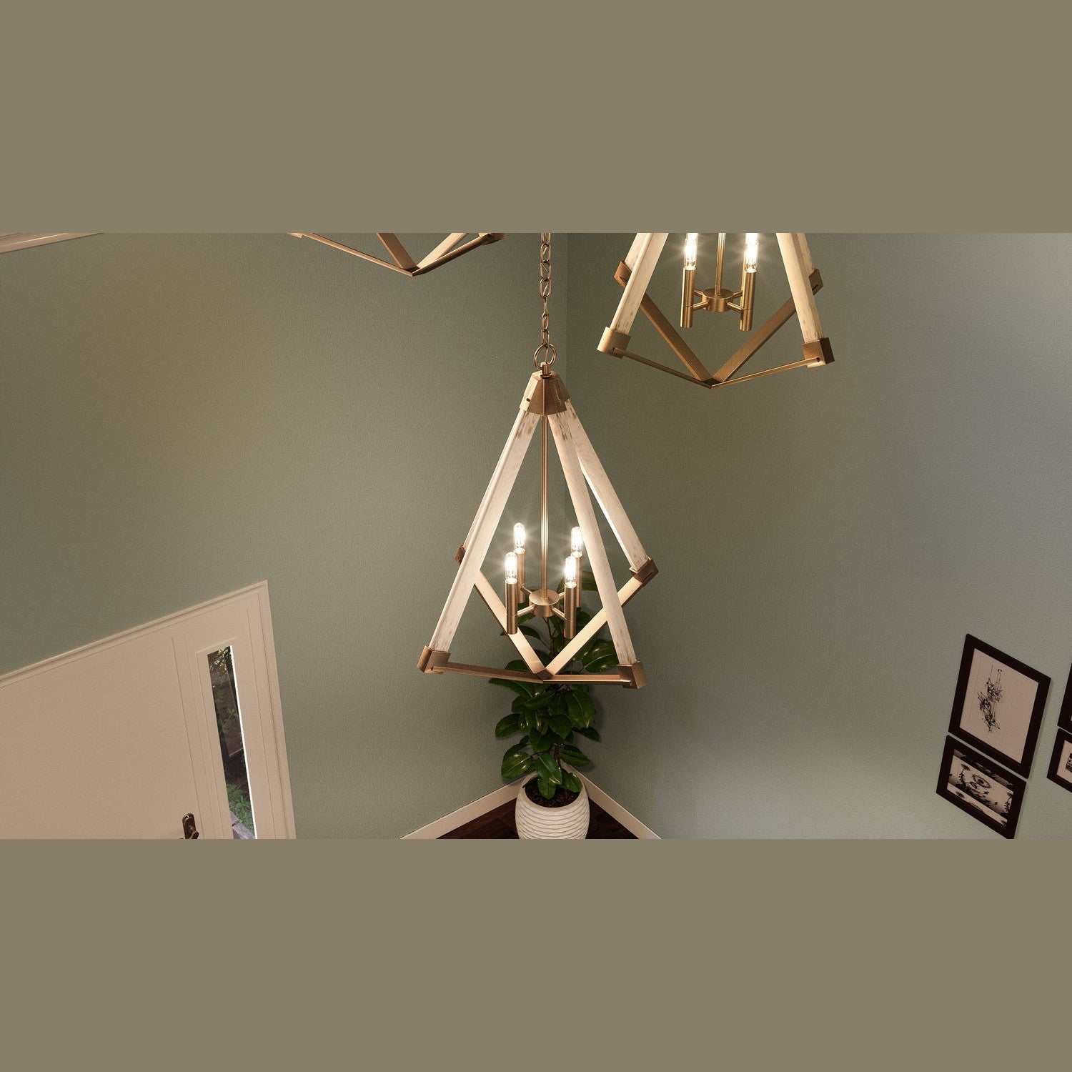 Quoizel - VP5204WS - Four Light Foyer Pendant - Viewpoint - Weathered Brass