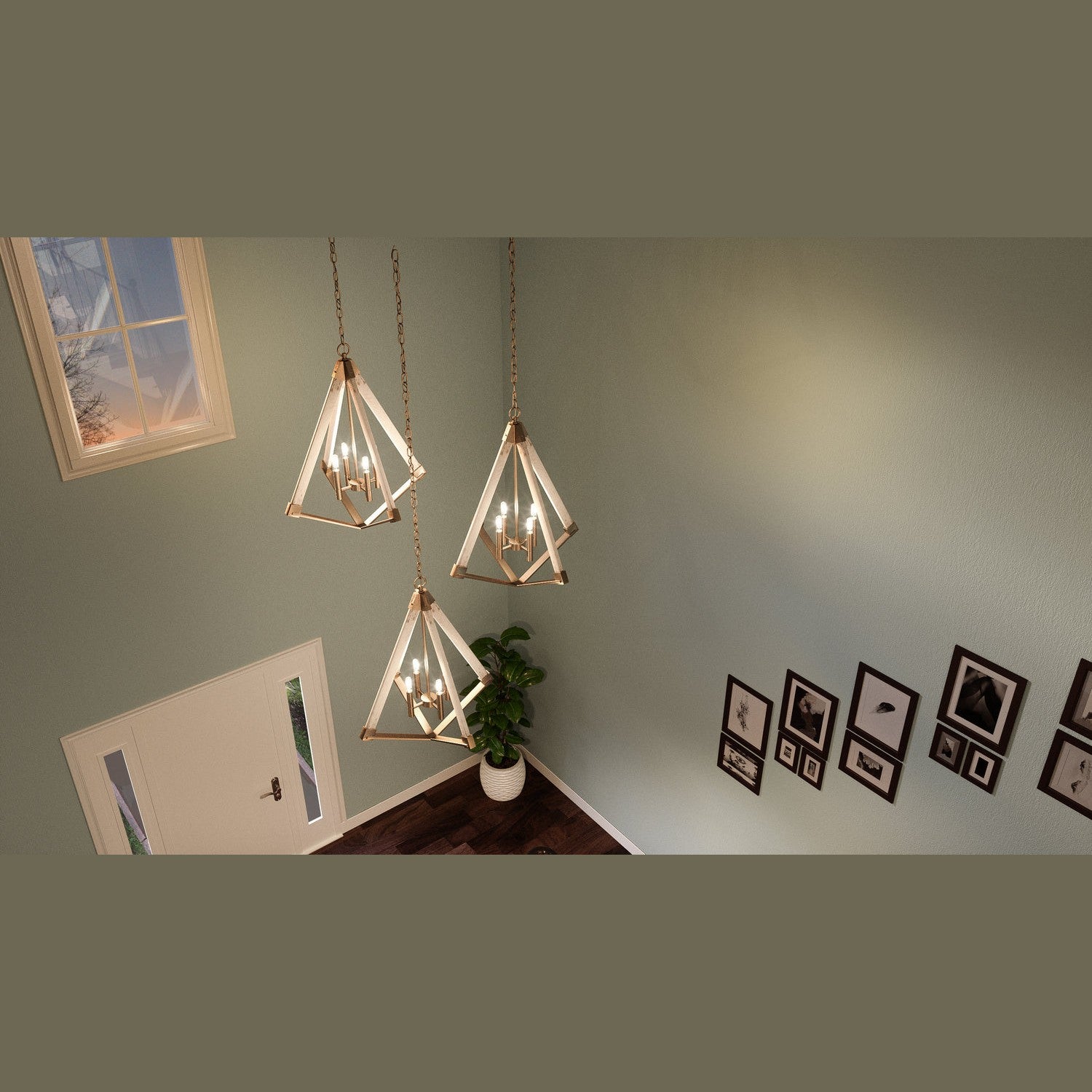 Quoizel - VP5204WS - Four Light Foyer Pendant - Viewpoint - Weathered Brass