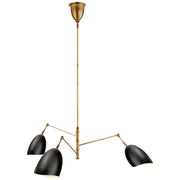 Visual Comfort Signature - ARN 5008HAB-BLK - Three Light Chandelier - Sommerard - Hand-Rubbed Antique Brass and Black