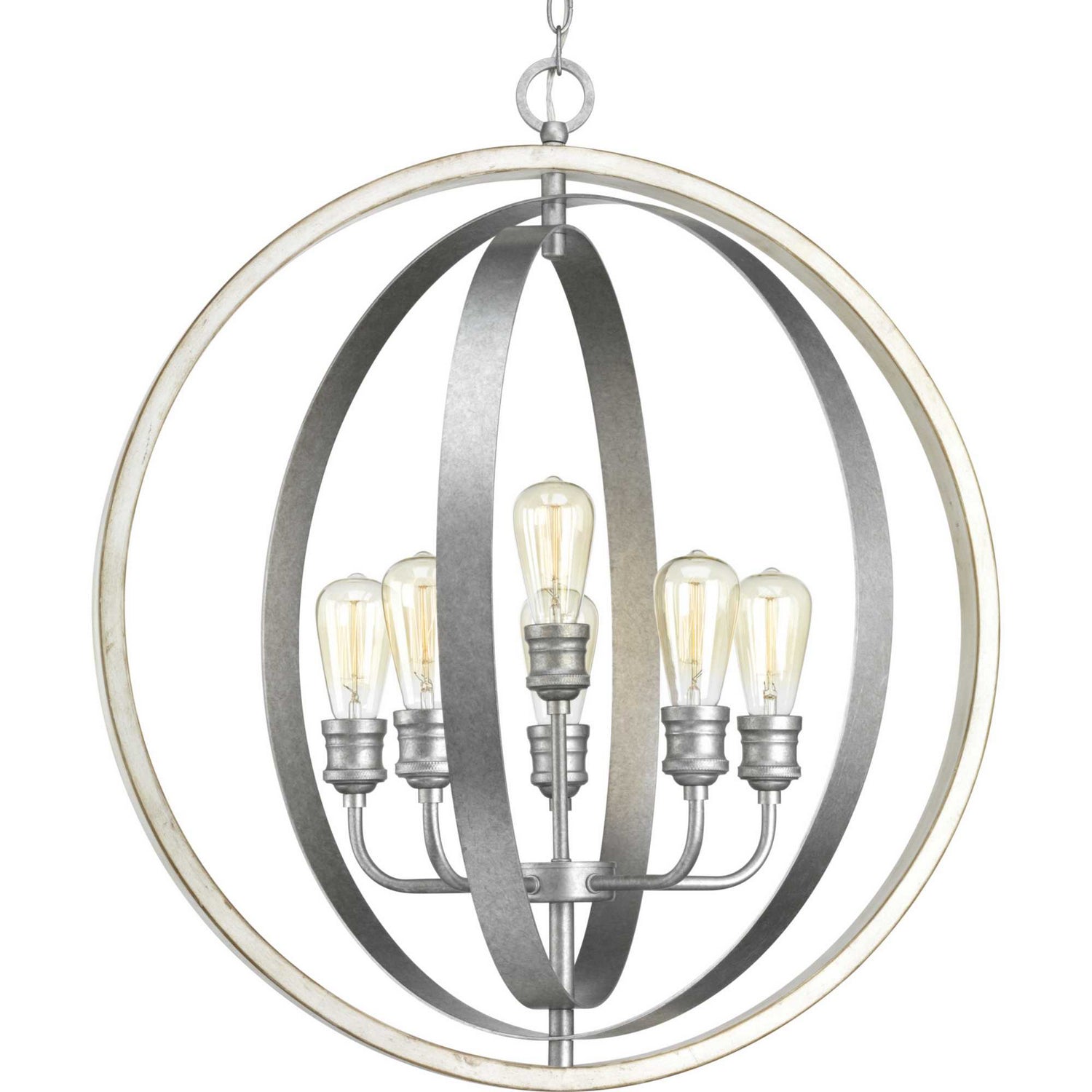 Progress Lighting - P500094-141 - Six Light Pendant - Conestee - Galvanized Finish