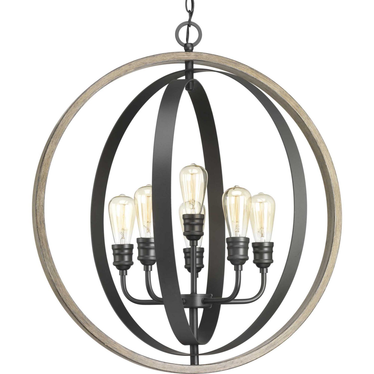 Progress Lighting - P500094-143 - Six Light Pendant - Conestee - Graphite