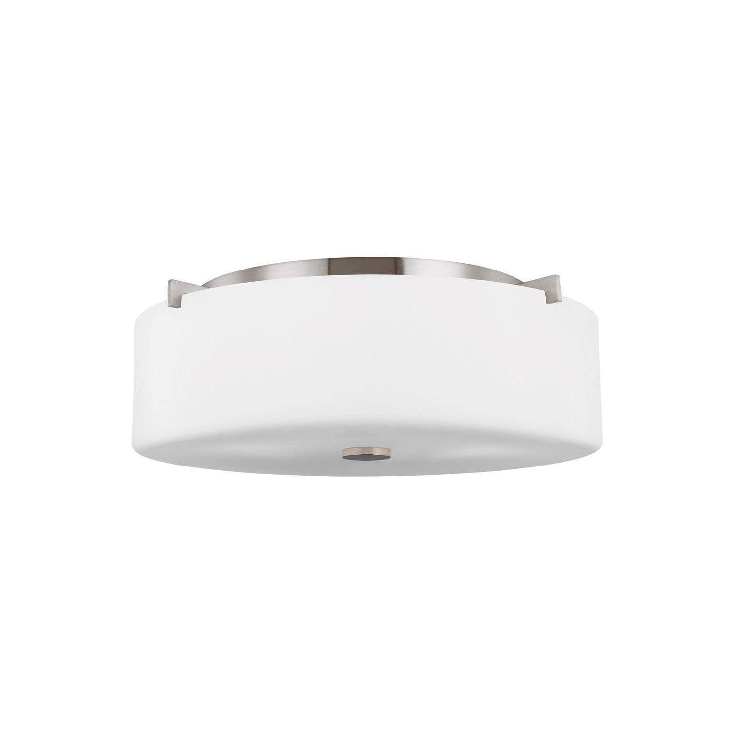 Generation Lighting - FM312BS - Three Light Flush Mount - Sunset Drive - Brushed Steel