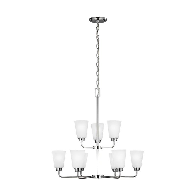 Generation Lighting - 3115209EN3-05 - Nine Light Chandelier - Kerrville - Chrome
