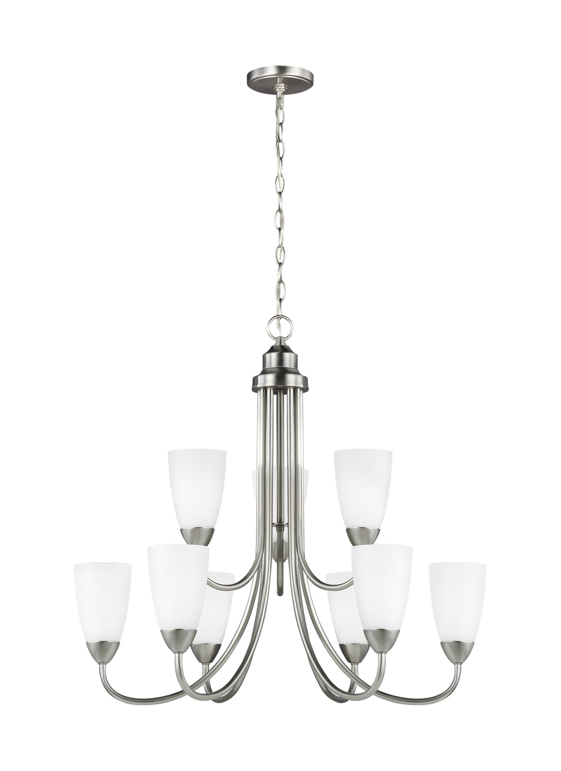 Generation Lighting - 3120209EN3-962 - Nine Light Chandelier - Seville - Brushed Nickel