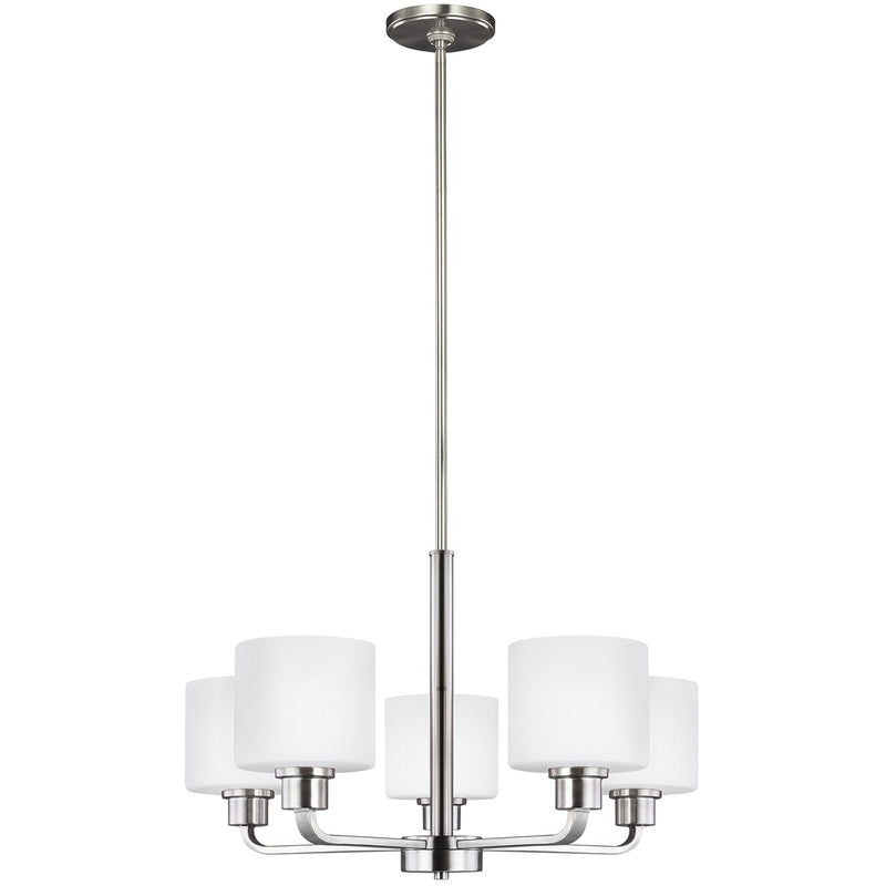 Generation Lighting - 3128805EN3-962 - Five Light Chandelier - Canfield - Brushed Nickel