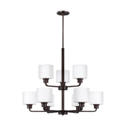 Generation Lighting - 3128809-710 - Nine Light Chandelier - Canfield - Bronze