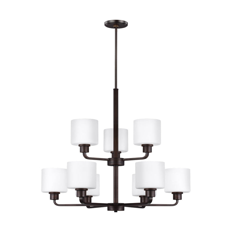Generation Lighting - 3128809-710 - Nine Light Chandelier - Canfield - Bronze
