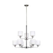 Generation Lighting - 3128809-962 - Nine Light Chandelier - Canfield - Brushed Nickel