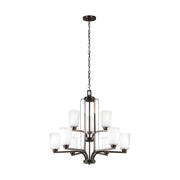 Generation Lighting - 3128909-710 - Nine Light Chandelier - Franport - Bronze
