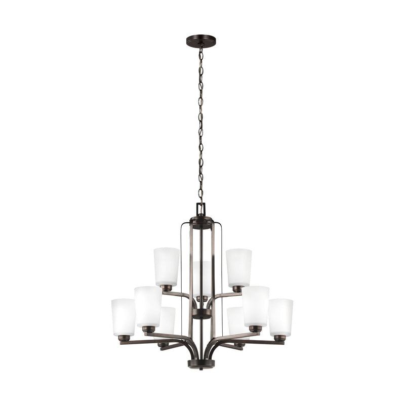 Generation Lighting - 3128909-710 - Nine Light Chandelier - Franport - Bronze