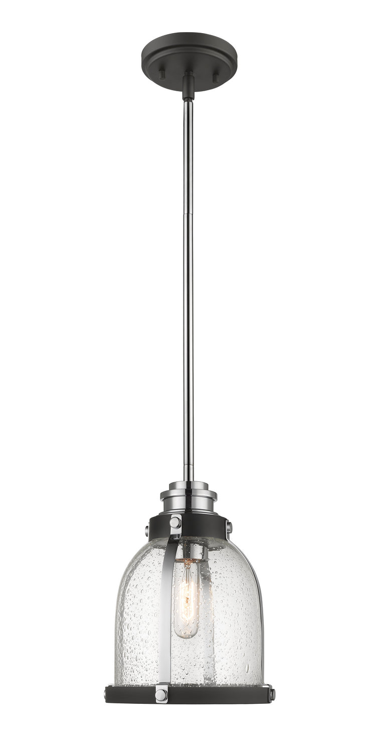 Z-Lite - 337MP-MB+CH - One Light Pendant - Burren - Matte Black + Chrome