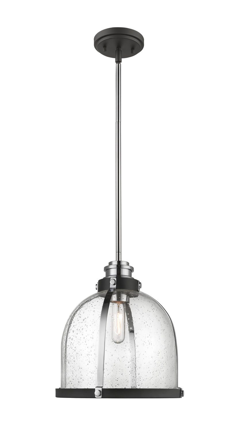 Z-Lite - 337P12MB+CH - One Light Pendant - Burren - Matte Black + Chrome