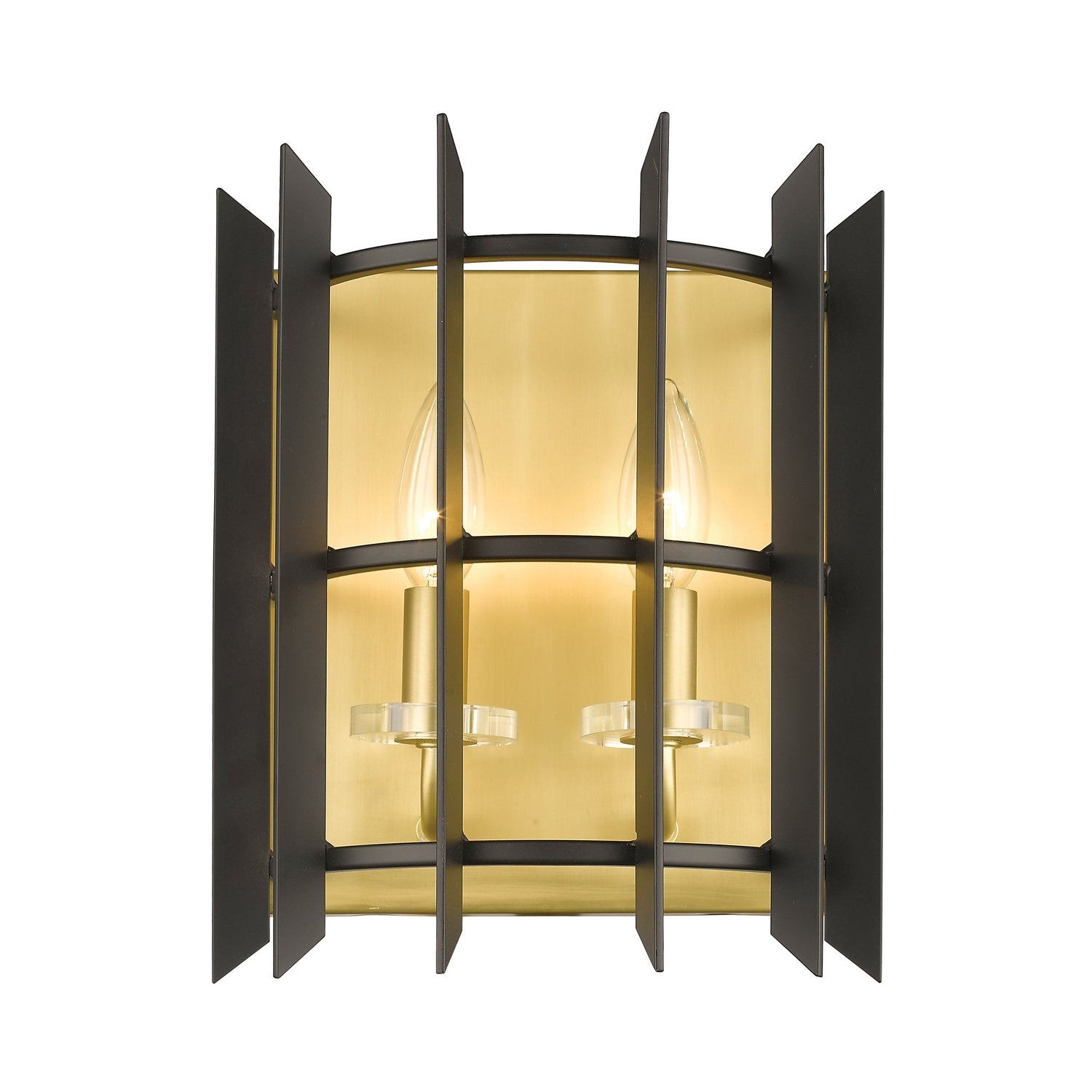 Z-Lite - 338-2S-MB+SBR - Two Light Wall Sconce - Haake - Satin Brass