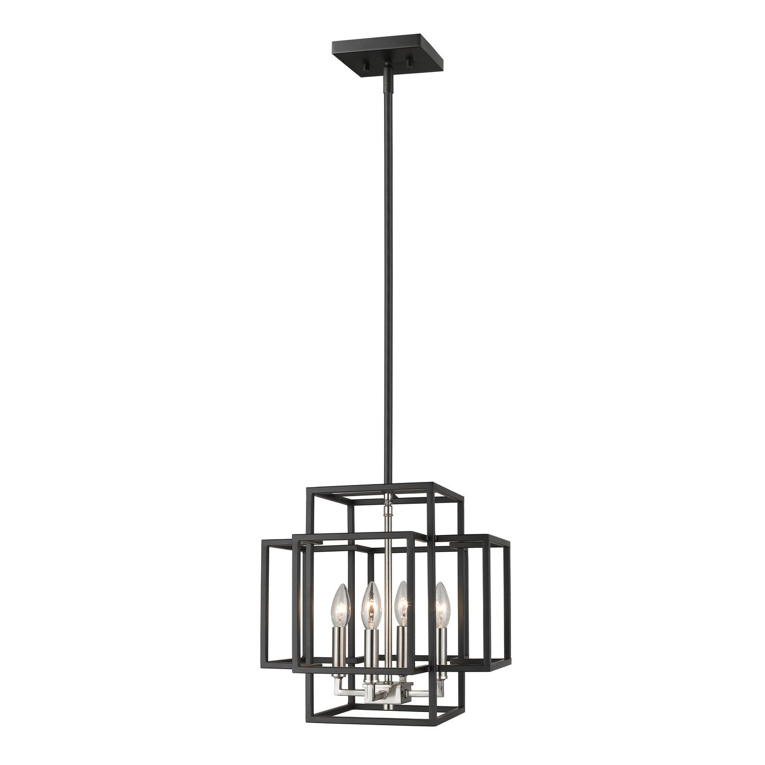 Z-Lite - 454-14BK-BN - Four Light Pendant - Titania - Black + Brushed Nickel
