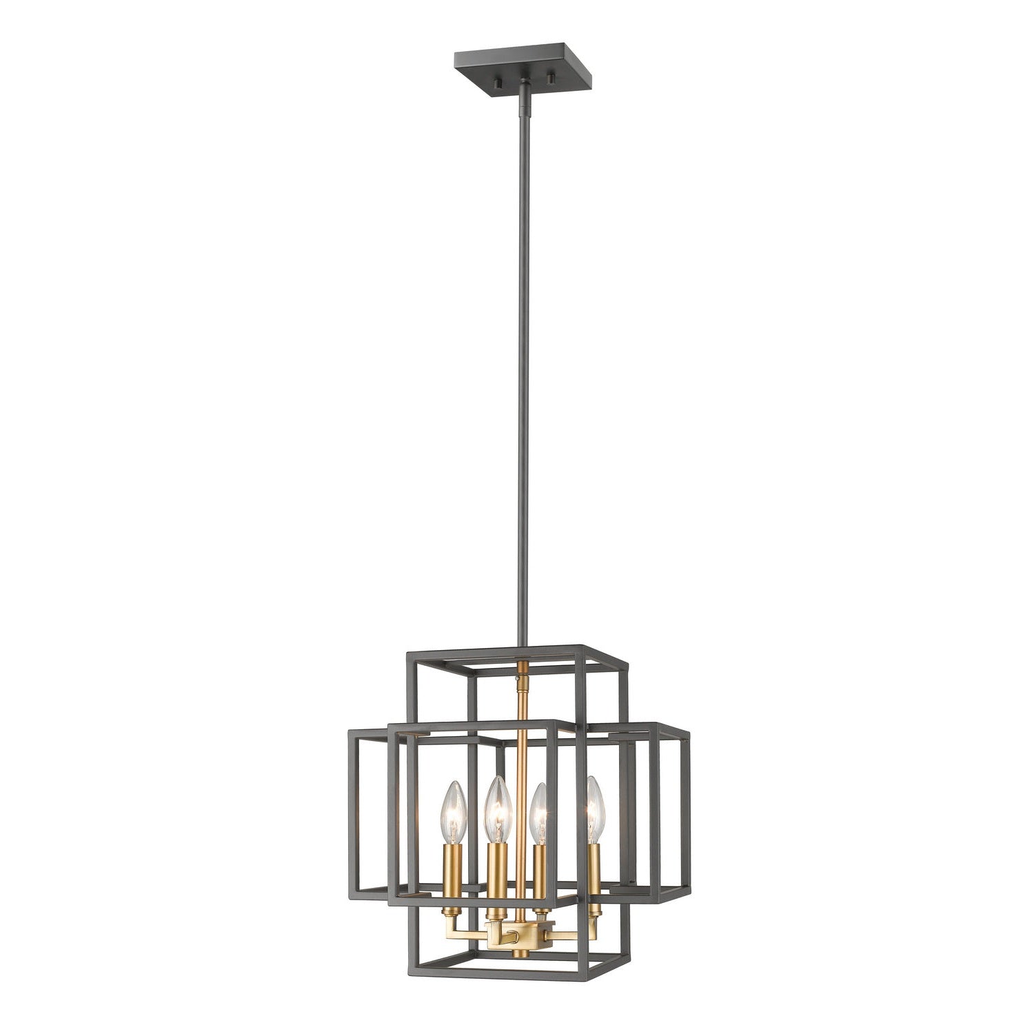 Z-Lite - 454-14BRZ-OBR - Four Light Pendant - Titania - Bronze + Olde Brass