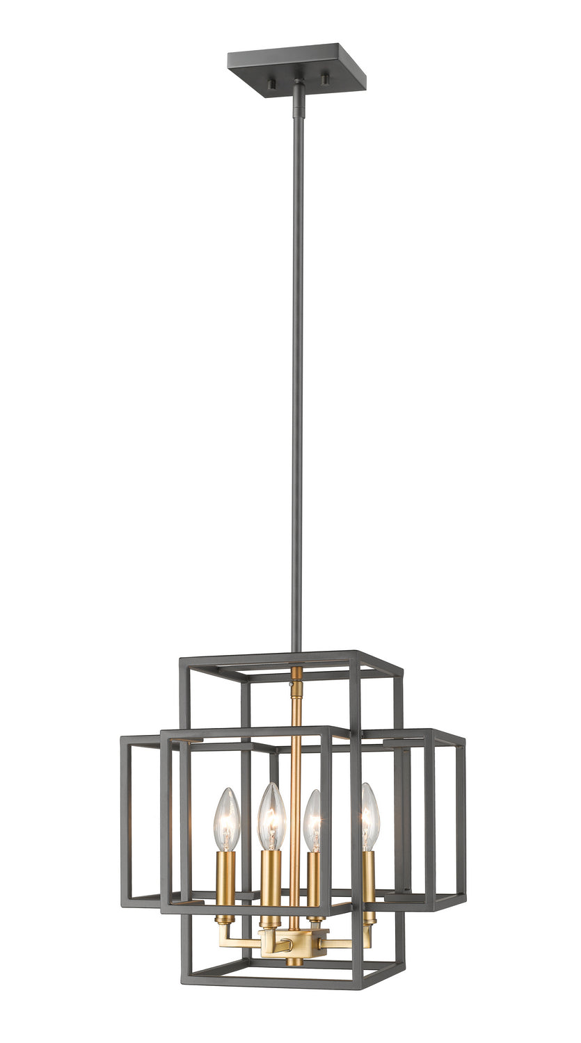 Z-Lite - 454-14BRZ-OBR - Four Light Pendant - Titania - Bronze + Olde Brass