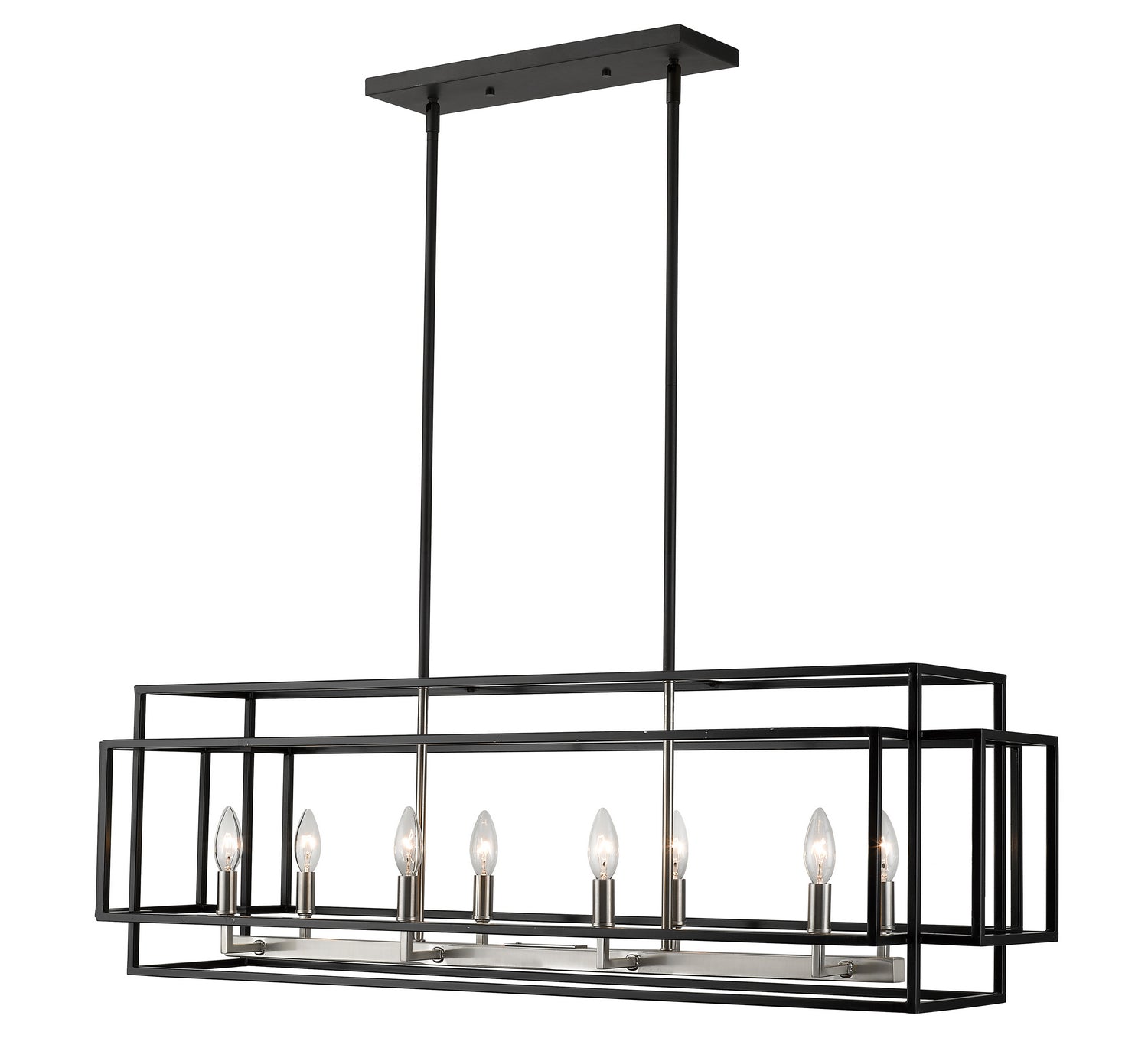 Z-Lite - 454-44L-BK-BN - Eight Light Linear Chandelier - Titania - Black + Brushed Nickel