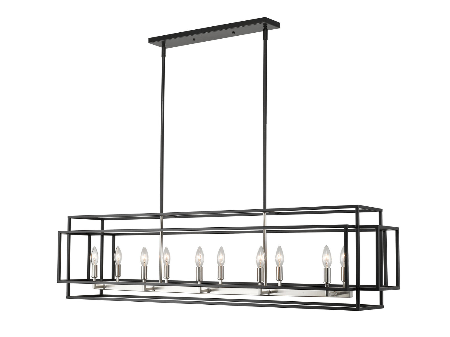 Z-Lite - 454-54L-BK-BN - Ten Light Linear Chandelier - Titania - Black + Brushed Nickel