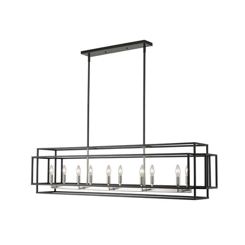 Z-Lite - 454-54L-BK-BN - Ten Light Linear Chandelier - Titania - Black + Brushed Nickel