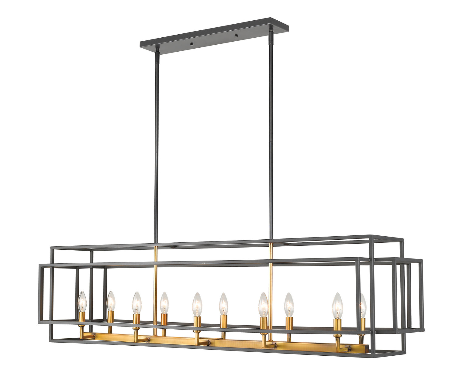 Z-Lite - 454-54L-BRZ-OBR - Ten Light Linear Chandelier - Titania - Bronze + Olde Brass