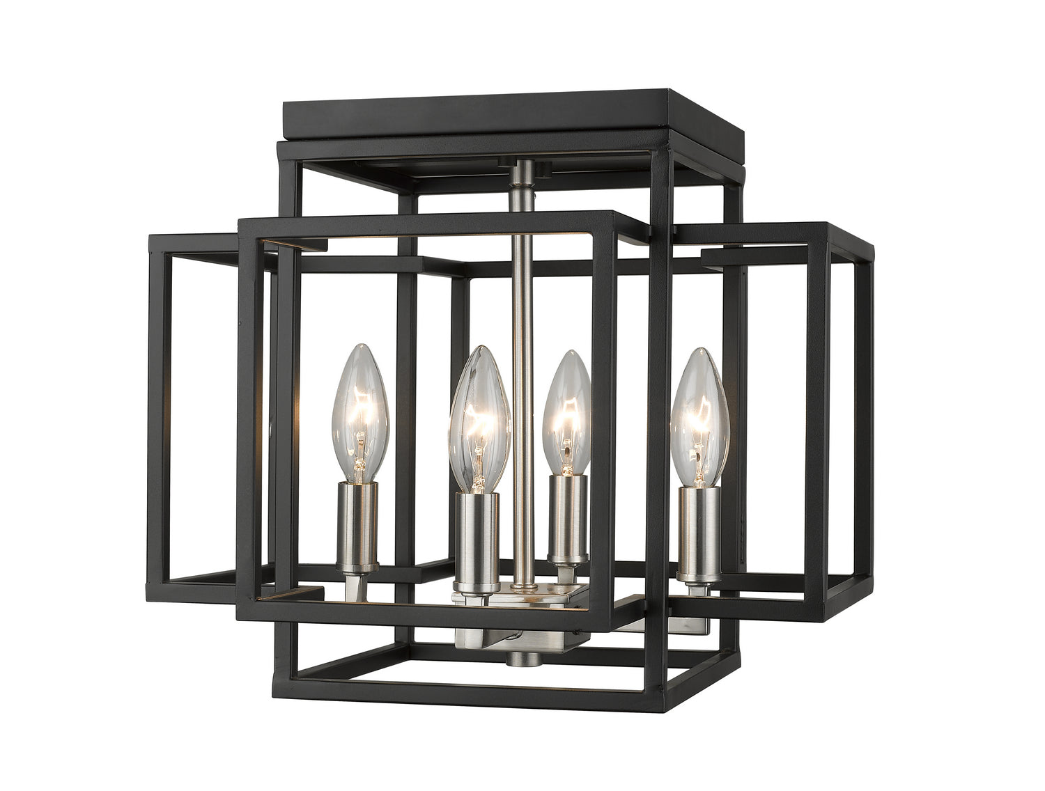 Z-Lite - 454F-BK-BN - Four Light Flush Mount - Titania - Black + Brushed Nickel