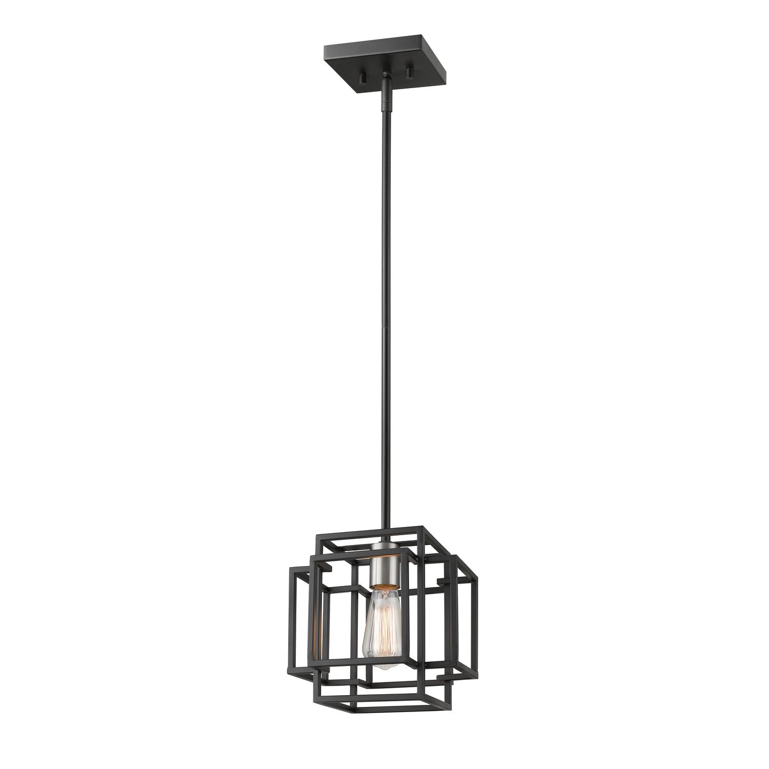 Z-Lite - 454MP-BK-BN - One Light Pendant - Titania - Black + Brushed Nickel
