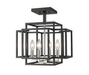 Z-Lite - 454SF-BK-BN - Four Light Semi Flush Mount - Titania - Black + Brushed Nickel
