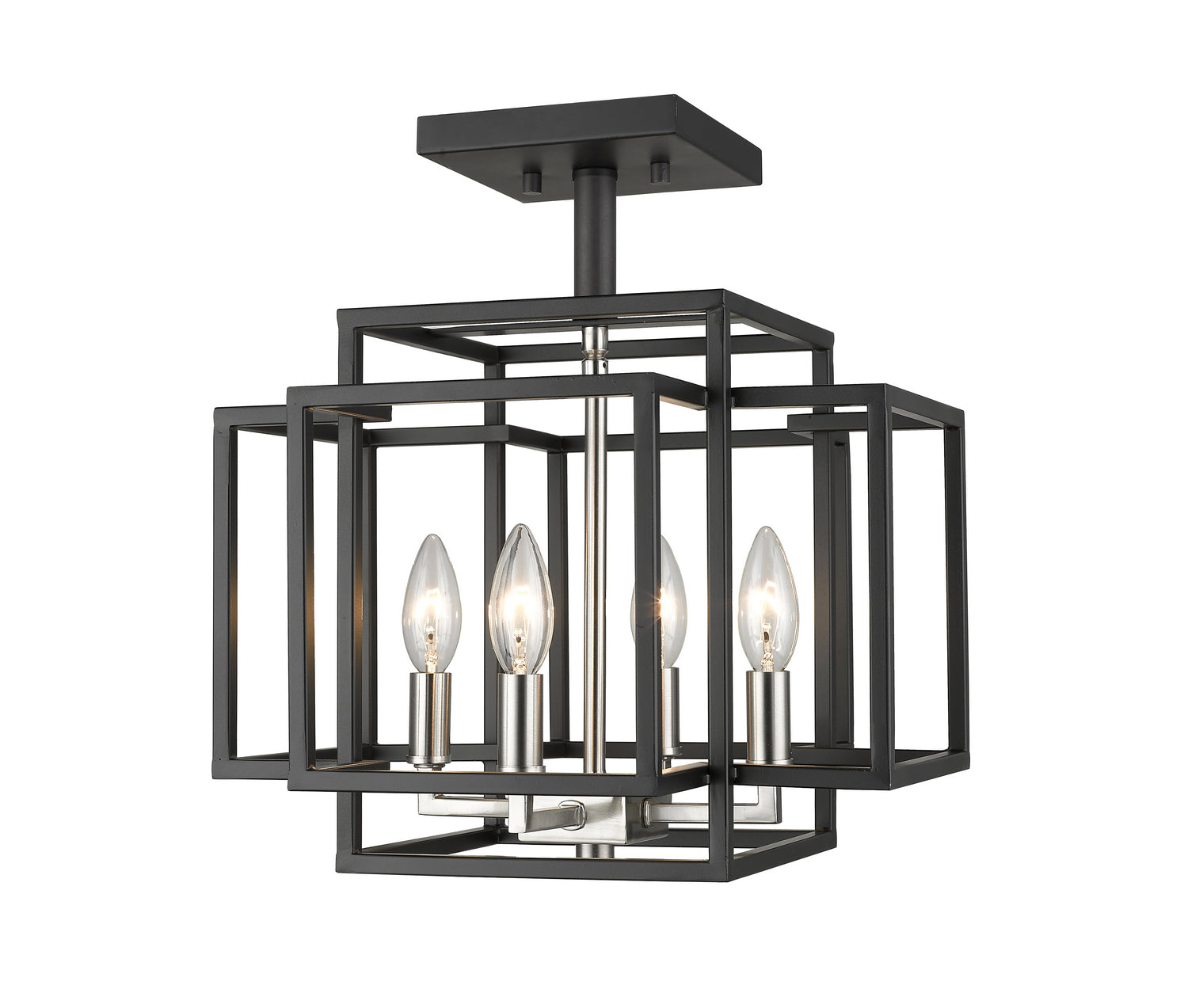Z-Lite - 454SF-BK-BN - Four Light Semi Flush Mount - Titania - Black + Brushed Nickel