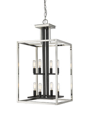 Z-Lite - 456-8BN-BK - Eight Light Chandelier - Quadra - Brushed Nickel + Matte Black