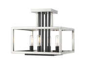Z-Lite - 456SF-BN-BK - Four Light Semi Flush Mount - Quadra - Brushed Nickel + Matte Black